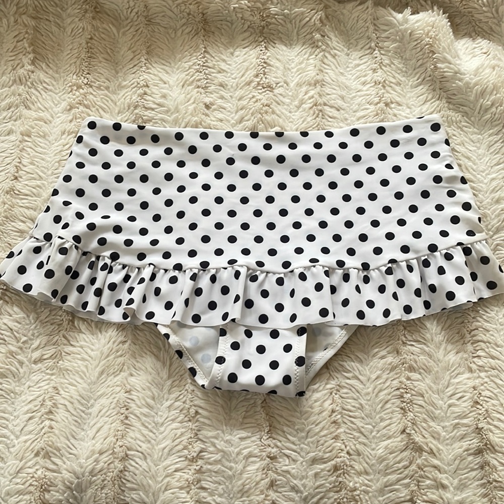 Polka dot skirt swim bottoms
